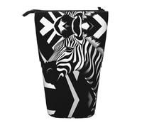 WBQLSL Agile Zebra Printed Retractable Pencil case, Perfect for Makeup, Stationery, or a Coin Purse.
