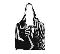WBQLSL Agile Zebra Printed women's canvas bag - casual shoulder bag + handbag dual-purpose design,