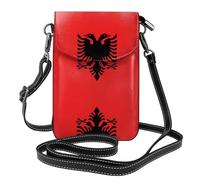 WBQLSL Albanian flag Printed Crossbody Bag, Extended Adjustable Shoulder Strap, Multiple Compartments, Key and Cosmetic Storage Pouch