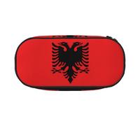WBQLSL Albanian Flag Printed Pencil case - Multi-Layer partition Pencil case, Suitable for Storing Campus Office Stationery