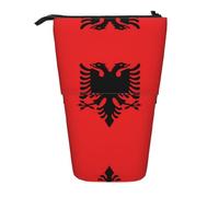WBQLSL Albanian Flag Printed Retractable Pencil case, Perfect for Makeup, Stationery, or a Coin Purse.