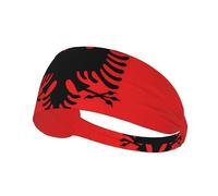 WBQLSL Albanian flag Sports sweatband, moisture wicking, running, cycling, yoga, fitness, sports