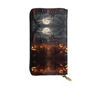 WBQLSL All Hallows' Eve Printed Small Leather Clutch - 7.5x4.1 inch Wallet