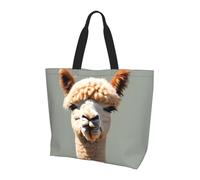 WBQLSL Alpaca avatar Printed Tote Bag - Shoulder Bag - Travel Yoga Beach Shopping Commute - Gift for Men Women