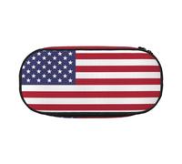 WBQLSL American flag Large capacity pencil bag, multi-layer partition stationery storage bag - unisex learning office supplies