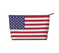 WBQLSL American flag Pattern cosmetic bag - lightweight and compact zipper closure clutch, daily cosmetic storage bag
