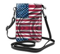 WBQLSL American Flag Printed Crossbody Bag, Extended Adjustable Shoulder Strap, Multiple Compartments, Key and Cosmetic Storage Pouch