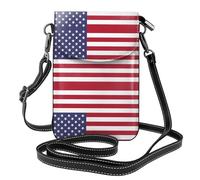 WBQLSL American flag Printed Crossbody Bag, Extended Adjustable Shoulder Strap, Multiple Compartments, Key and Cosmetic Storage Pouch