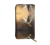 WBQLSL an egret Takes Flight Printed Small Leather Clutch - 7.5x4.1 inch Wallet
