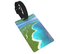 WBQLSL an Island in The Ocean Luggage Tags - Stylish and Durable Tags for Personalized Backpack and Luggage Tags
