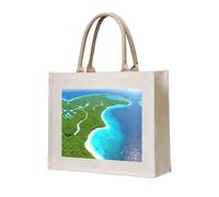 WBQLSL An island in the ocean Printed Canvas Tote | Lightweight Storage Bag Perfect for the Beach, Picnics, and Everyday Shopping