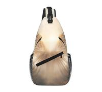 WBQLSL Angel's Feather Printed Outdoor Crossbody Bag - Lightweight Travel Chest Pack, Perfect for Daily Commutes and Cycling