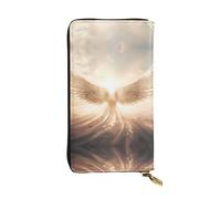 WBQLSL Angel's Wings Printed Small Leather Clutch - 7.5x4.1 inch Wallet