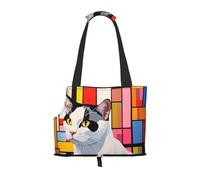 WBQLSL Angry cat Patterned Pet Travel Bag - Small Pet Shoulder Bag for Cars and People