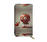 WBQLSL anthropomorphic background Long leather clutch with zippered coin purse and 12 credit card slots, lightweight travel cash wallet