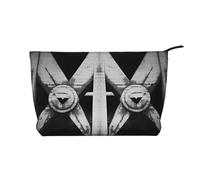 WBQLSL Architecture in black and white Printed corduroy cosmetic bag - travel essential cosmetic storage bag