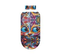 WBQLSL Art Doodle Cat Printed Newborn Swaddle Sleeping Bag, Breathable Baby Swaddle Blanket Set
