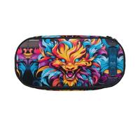 WBQLSL Art Graffiti Fox Large capacity pencil bag, multi-layer partition stationery storage bag - unisex learning office supplies