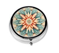 WBQLSL artistic circles Mini medicine box with three compartments, small round medicine box, portable