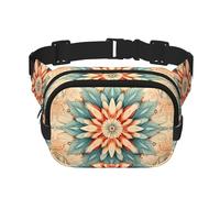 WBQLSL Artistic Circles Patterned Stylish Waist Bag, Lightweight Travel Sports Bag, Waterproof and wear-Resistant