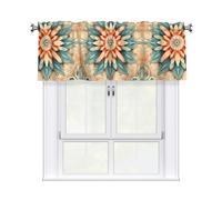 WBQLSL artistic circles Printed blackout curtains 54x18 inches, for simple partition curtains for doors and windows