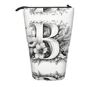 WBQLSL Artistic Letter B Printed Retractable Pencil case, Perfect for Makeup, Stationery, or a Coin Purse.