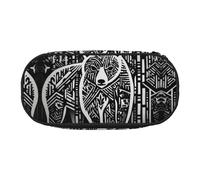 WBQLSL Asian Black Bear Sketch Large capacity pencil bag, multi-layer partition stationery storage bag - unisex learning office supplies