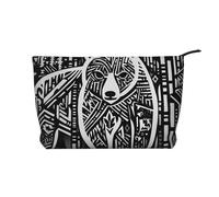 WBQLSL Asian Black Bear Sketch Printed corduroy cosmetic bag - travel essential cosmetic storage bag