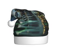 WBQLSL Asian elephant in the water Festive printed hats and adult Christmas hats are perfect for winter Christmas parties and everyday wear