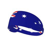 WBQLSL Australian flag Sports sweatband, moisture wicking, running, cycling, yoga, fitness, sports