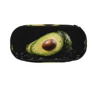 WBQLSL Avocado edible fruits Printed stationery storage bag - multi-grid layered pencil case portable student pencil bag