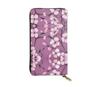 WBQLSL Azalea Motif Printed Small Leather Clutch - 7.5x4.1 inch Wallet