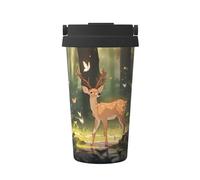 WBQLSL Bambi Portable insulated coffee mug, 500ml car coffee mug, suitable for office, car, etc.