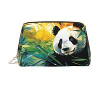 WBQLSL Bamboo and Panda Leather Makeup Bag Cosmetic Storage Bag Suitable for Carrying Cosmetics with You