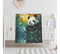 WBQLSL Bamboo and panda Printed Baby Blanket, 30" x 40" Newborn Swaddle, Baby Throw Blanket