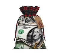 WBQLSL Banknote Patterns Printed Flower Pocket 8.3x11.8 Inch Holiday Party Decoration Gift Bag Candy Snack Storage Bag