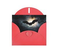 WBQLSL Bat flying solo Red Holiday Cards - Perfect for birthdays, weddings, and Christmas cards