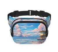 WBQLSL Beach Architecture Patterned Stylish Waist Bag, Lightweight Travel Sports Bag, Waterproof and wear-Resistant