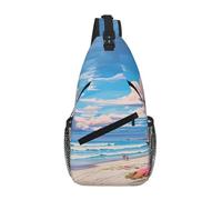 WBQLSL Beach Architecture Printed Outdoor Crossbody Bag - Lightweight Travel Chest Pack, Perfect for Daily Commutes and Cycling