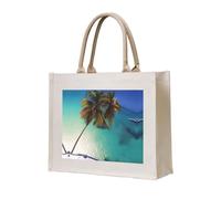 WBQLSL Beach Coconut Sunshine Printed Canvas Tote | Lightweight Storage Bag Perfect for the Beach, Picnics, and Everyday Shopping