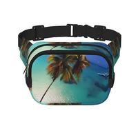 WBQLSL Beach Coconut Sunshine Printed Waist Bag, Stylish Crossbody Bag, Lightweight Travel Sports Chest Bag