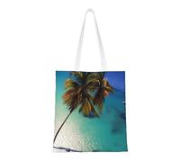 WBQLSL Beach Coconut Sunshine Shopping Bag, Unisex Hand Tote Lightweight Canvas Bag, Suitable for Shopping, Event Promotion, Travel, Work Reusable Tote Bag,