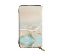 WBQLSL Beach Starfish Printed Small Leather Clutch - 7.5x4.1 inch Wallet