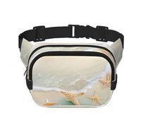 WBQLSL Beach Starfish Printed Waist Bag, Stylish Crossbody Bag, Lightweight Travel Sports Chest Bag