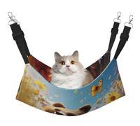 WBQLSL Bear Looking up at Flowers Large Printed pet Hammock - Sleeping Hammock for Cats, Ferrets, Puppies, Rabbits, Small Animals