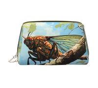 WBQLSL Beautiful Grasshopper Leather Makeup Bag Cosmetic Storage Bag Suitable for Carrying Cosmetics with You