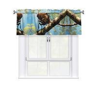 WBQLSL Beautiful Grasshopper Patterned curtains 54x18 inches for living rooms and bedrooms, for partition curtains for doors and windows