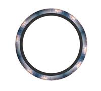 WBQLSL Beautiful Lotus Pattern steering wheel cover - Super non-slip grip, no stuffiness, wear-resistant and anti-aging