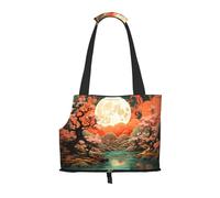 WBQLSL Beautiful Moon Patterned Pet Travel Bag - Small Pet Shoulder Bag for Cars and People