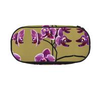 WBQLSL Beautiful Orchids Printed Pencil case - Multi-Layer partition Pencil case, Suitable for Storing Campus Office Stationery